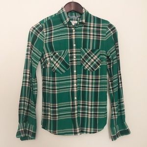 Merona Green Plaid Pocket Button Down Shirt